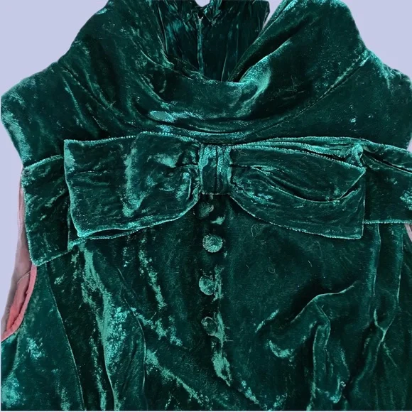 green emerald velvet dress Emerald Crushed Velvet Angle Dress main image 0